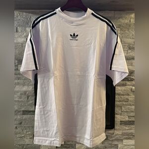 Balenciaga White Short-Sleeve Logo Tee with Black Trim